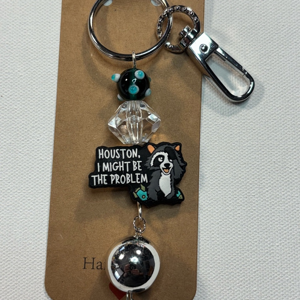 Raccoon fun Keychain/Purse Charm with Beads